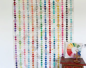 Patchwork-quiltpatroon: modern ontwerp met vier patches (pdf-download)