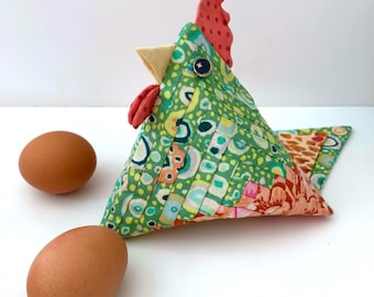 Chicken Patchwork Sewing Pattern: 3D Fabric Pyramid Shape Bird Tutorial (PDF)