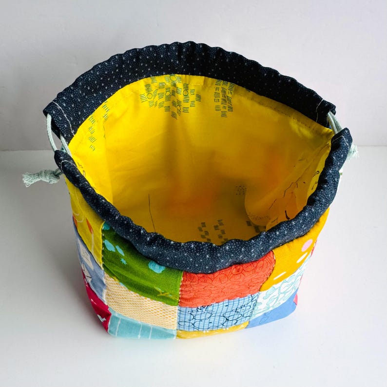 Drawstring Bag Patchwork Sewing Pattern by Tikki London, PDF download