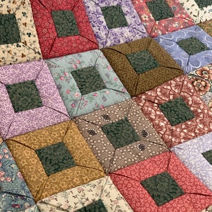 Quilt-as-you-go Sewing Pattern - Folded Squares Fabric