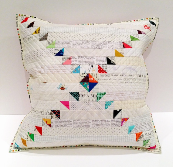Quilted Pillow Pattern Modern & Unique Low Volume Pillow Etsy New Zealand