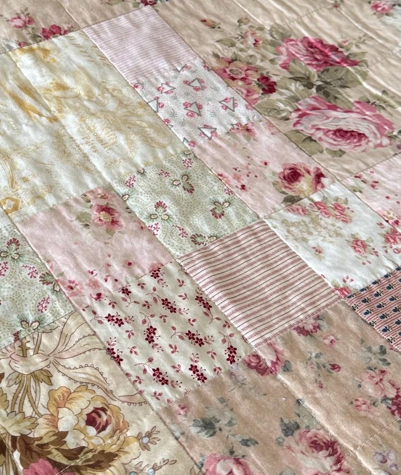 Detail of Triple Squares Quilt Pattern, Easy Traditional Patchwork Sewing Tutorial (PDF) by Tikki London