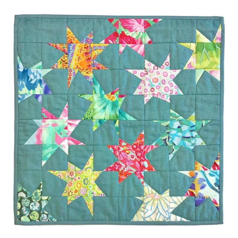 Wonky Stars Mini Quilt Sewing PDF Pattern patchwork 18 inch Etsy