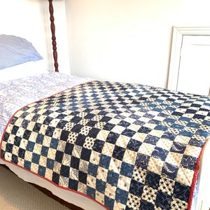 Quilt Pattern Checkerboard easy patchwork block sewing for beginners & it’s a Jelly Roll friendly design too, baby cot or lap size, PDF
