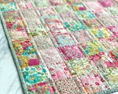 Easy beginner patchwork sewing PATTERN in PDF format mini quilt Liberty London Tana lawn fabrics - great for a crib quilt or table topper