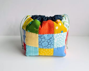 Drawstring Bag Patchwork Sewing Pattern by Tikki London, PDF download