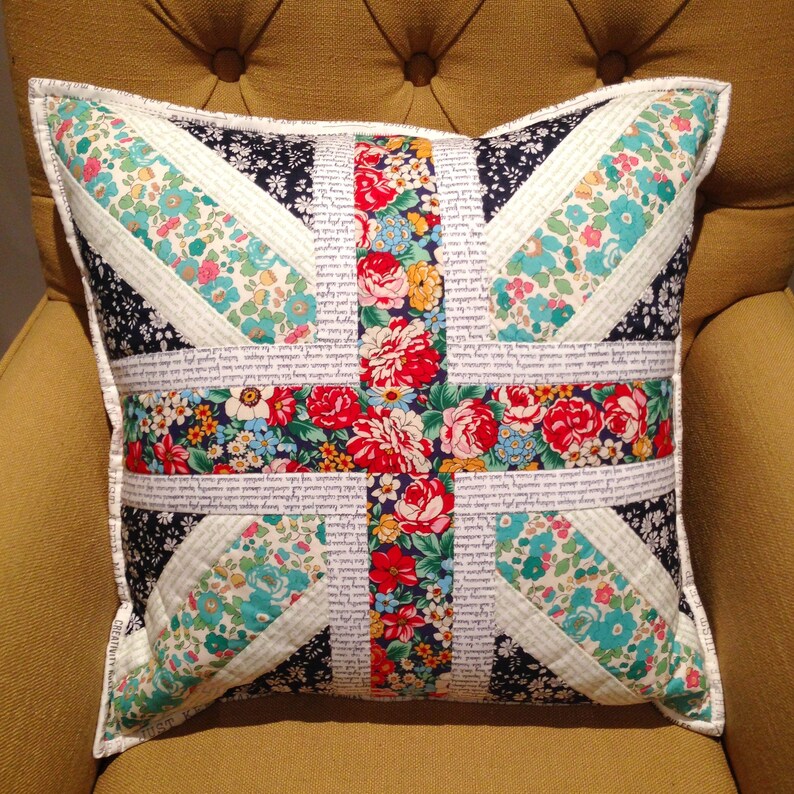Union Jack Quilt Pillow Sewing Pattern British United Kingdom Etsy UK