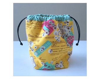 Drawstring Bag Sewing Pattern: Padded & Lined Storage Pouch (PDF Pattern)