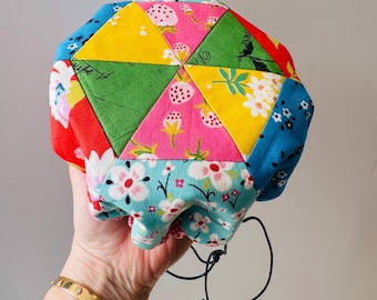Runde Patchwork Kordel Beutel Schnittmuster (PDF) : Leichte Tasche für Kosmetika, Kurzwaren & Kleinkram