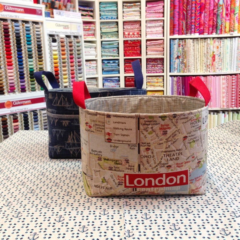 Fabric Basket Sewing Pattern: DIY Storage Caddy With Handles (PDF ...