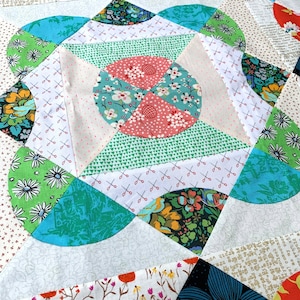 Sector Quilt Pattern – Modern Curved Applique Patchwork Block (PDF Download)
