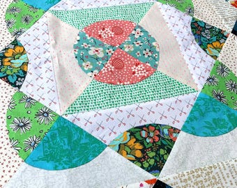 Motif de courtepointe Sector - Patchwork d'appliques incurvées modernes (téléchargement PDF)