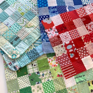 Placemat Patchwork Quilt Sewing Pattern, easy quilted table mats, Jelly Roll & scrap fabric friendly design, PDF tutorial by Tikki London