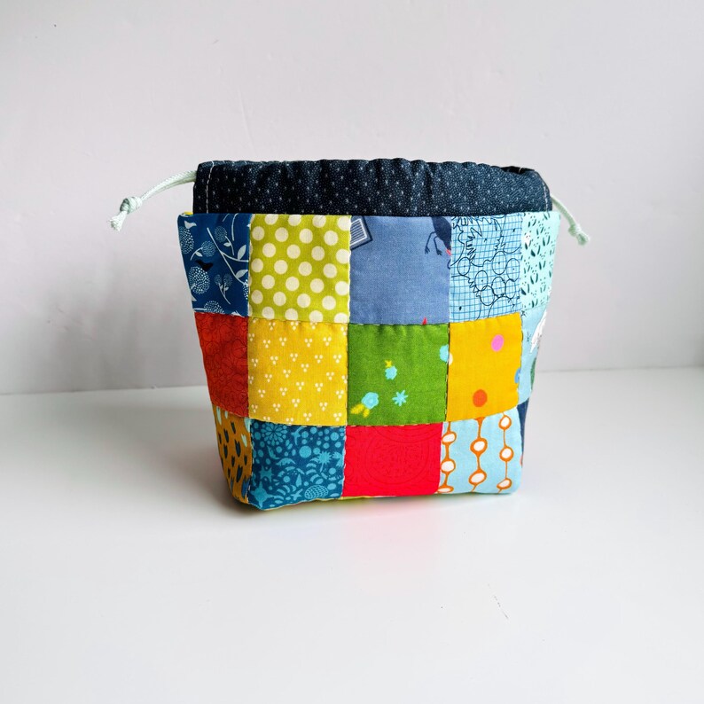 Drawstring Bag Patchwork Sewing Pattern by Tikki London, PDF download