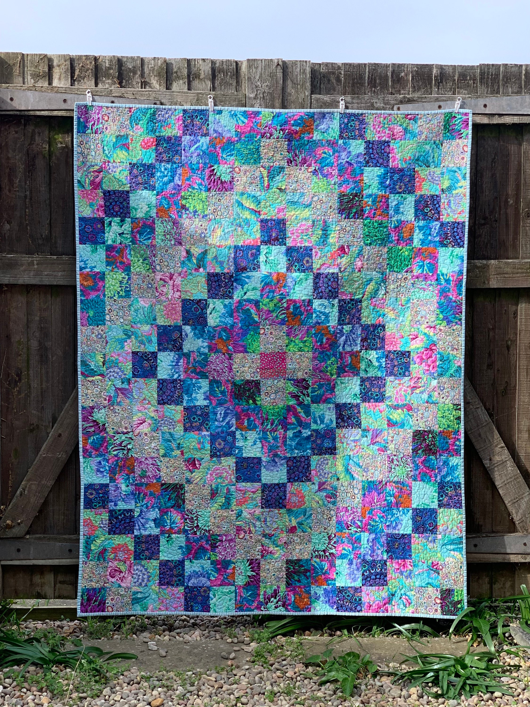 完成！赤のボーダースクラップキルト : YUKKESCRAP