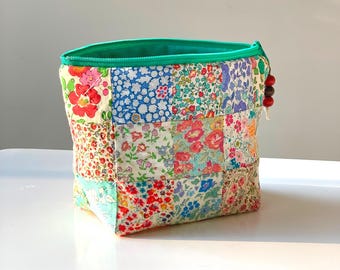 Zip Pouch Sewing Pattern, Beginner-Friendly Patchwork PDF Bag Tutorial (Digital Download)
