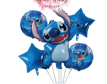 Lilo Stitch Folienballon Blumenstrauß: 5Stk