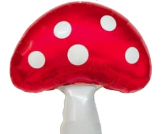 30" Red Mushroom Foil Balloon | Polka Dot Party Decoration |Woodland Fairy Tale Party Decor