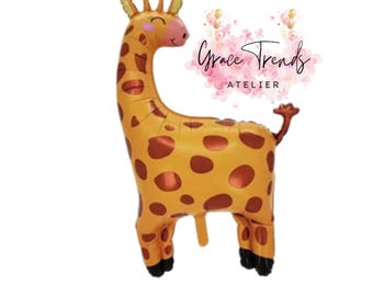 Giant Giraffe Mylar Balloon 37": Safari Jungle Party Decor, Safari Baby Shower, Giraffe Foil Balloon