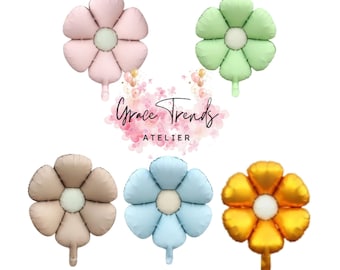 Globo de flores de margaritas en tonos pastel para cumpleaños - Globos de flores mate de 48 cm para celebraciones/decoración de fiestas originales/baby showers