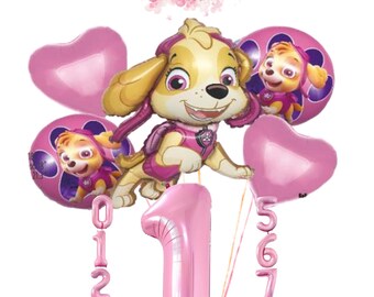 Paw Patrol Skye Ballonstrauß - Mädchen-Geburtstags-Party-Dekoration , 5Stk