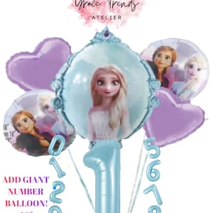 Disney  Princess Frozen Elsa and Anna Balloon Bouquet - 5pcs