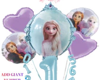 Disney Prinzessinnen Frozen Elsa und Anna Ballonblumenstrauß - 5tlg