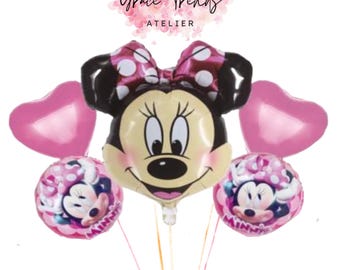Bukiet balonowy Myszka Minnie, 5 elementów