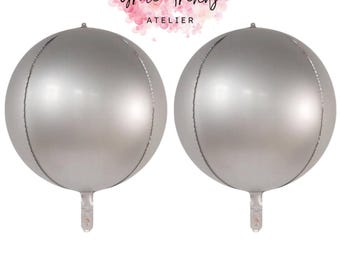Olbrzymi srebrny balon Orbz 22", srebrna kula okrągła 4D, metaliczne balony foliowe, urodziny, dekoracje na przyjęcia, wesele, baby shower