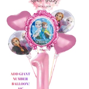 Disney  Princess Elsa and Anna Bouquet of Balloons - 5pcs