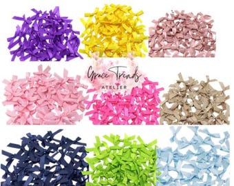 2 Zoll große, vorgebundene Mini-Schleife aus Satinband für Bekleidungsaccessoires, Hochzeiten, Geschenke, Babypartys, Geburtstagsdekorationen und Haaraccessoires