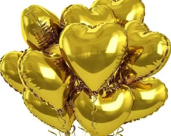 Gold Heart Foil Balloon 18 inches | Birthday Party Decor, Wedding, Baby/Bridal Shower