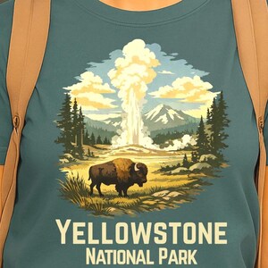 Yellowstone National Park Bison Shirt – Wyoming Wildlife Graphic image 3