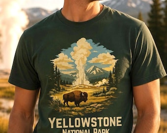 Yellowstone National Park Bison Shirt – Wyoming Wildlife Graphic