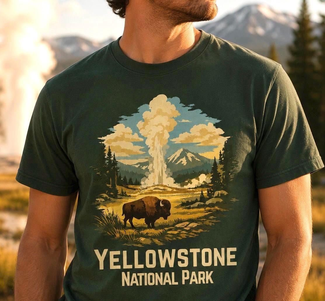 Exact Etsy product photo of the Wyoming bison Yellowstone shirt