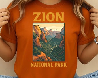 Zion National Park Shirt, Vintage Zion Utah Hiking Tee, Canyon Landscape