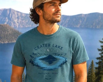 Crater Lake Oregon Shirt – Wizard Island National Park Vintage Tee