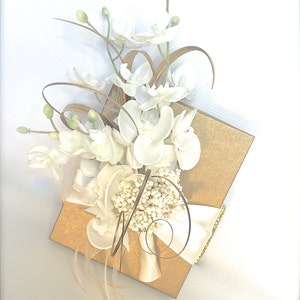 Gold and White Shabby Chic Wedding Gift Box Favors Jewelry Gift Cards Mothers Day Bridesmaids Handmade Decorative Boxes Gift Certificates image 1