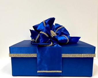 Royal Blue Bride To Be Shoe Gift Box, Unique Bride, Maid of Honor, Gift Box,  Cover Box Handmade, Custom Made, Elegantly.