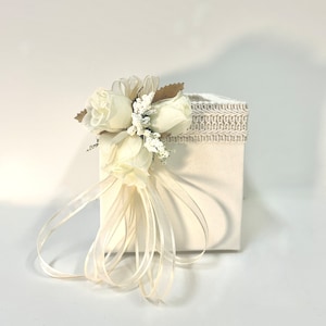 Ivory Wedding Holders for Pens Guest Book Wedding Box Elegant Pretty Bridal Shower Gift Idea Bride and Groom