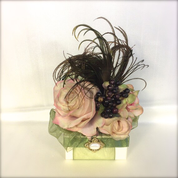 Vintage Jewelry Gift Box Soft Pink Green Favors Gift Box Etsy