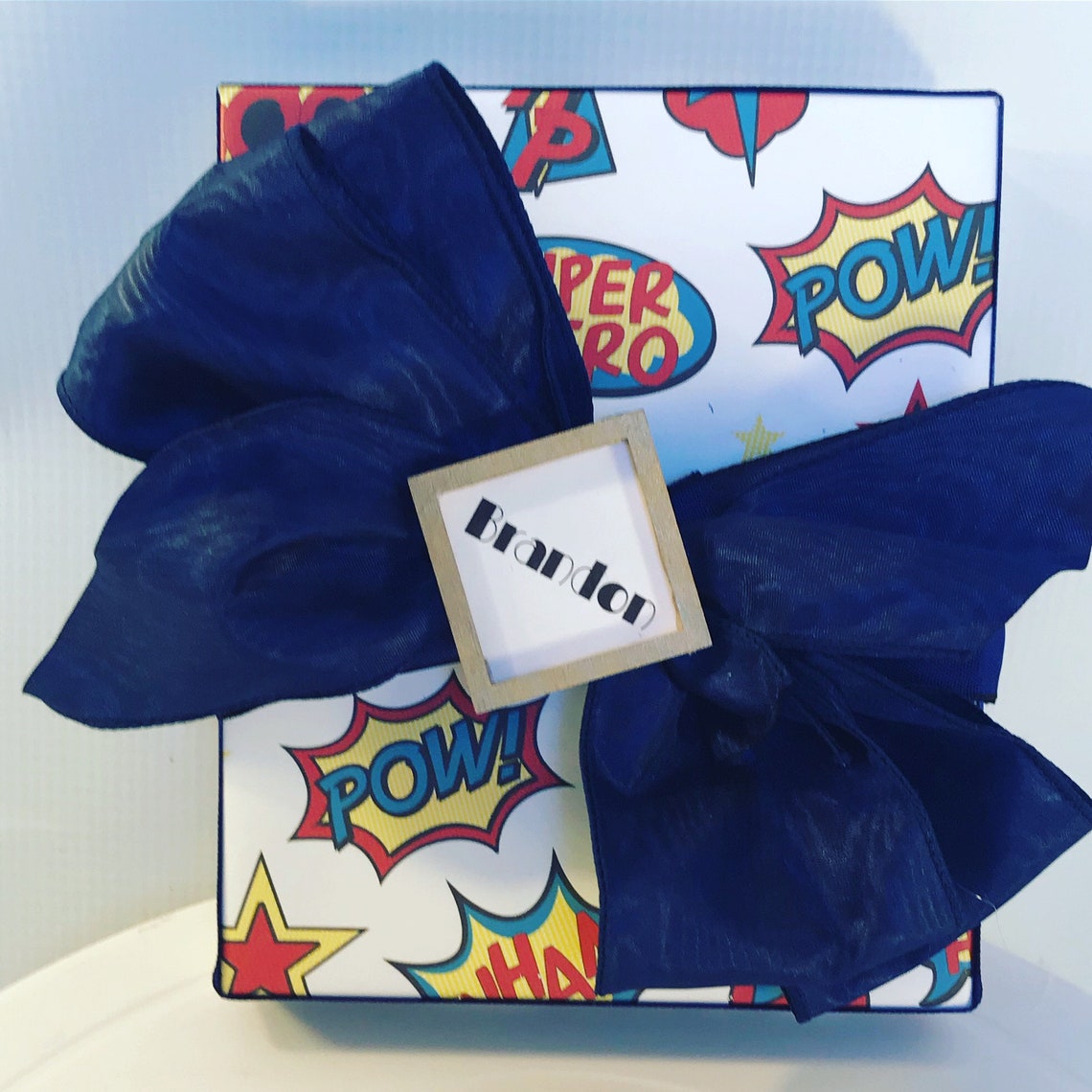 Personalized Super Hero Gift Box Wrap Boxes Birthday Bah Etsy