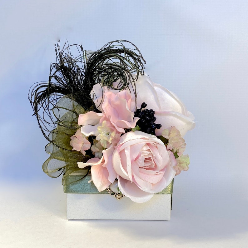 Vintage Jewelry Gift Box Soft Pink Green Favors Gift Box Cards Etsy