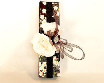 Handmade Cherry Blossom Gift Box: Pale Pink Rhinestone Decorative Box
