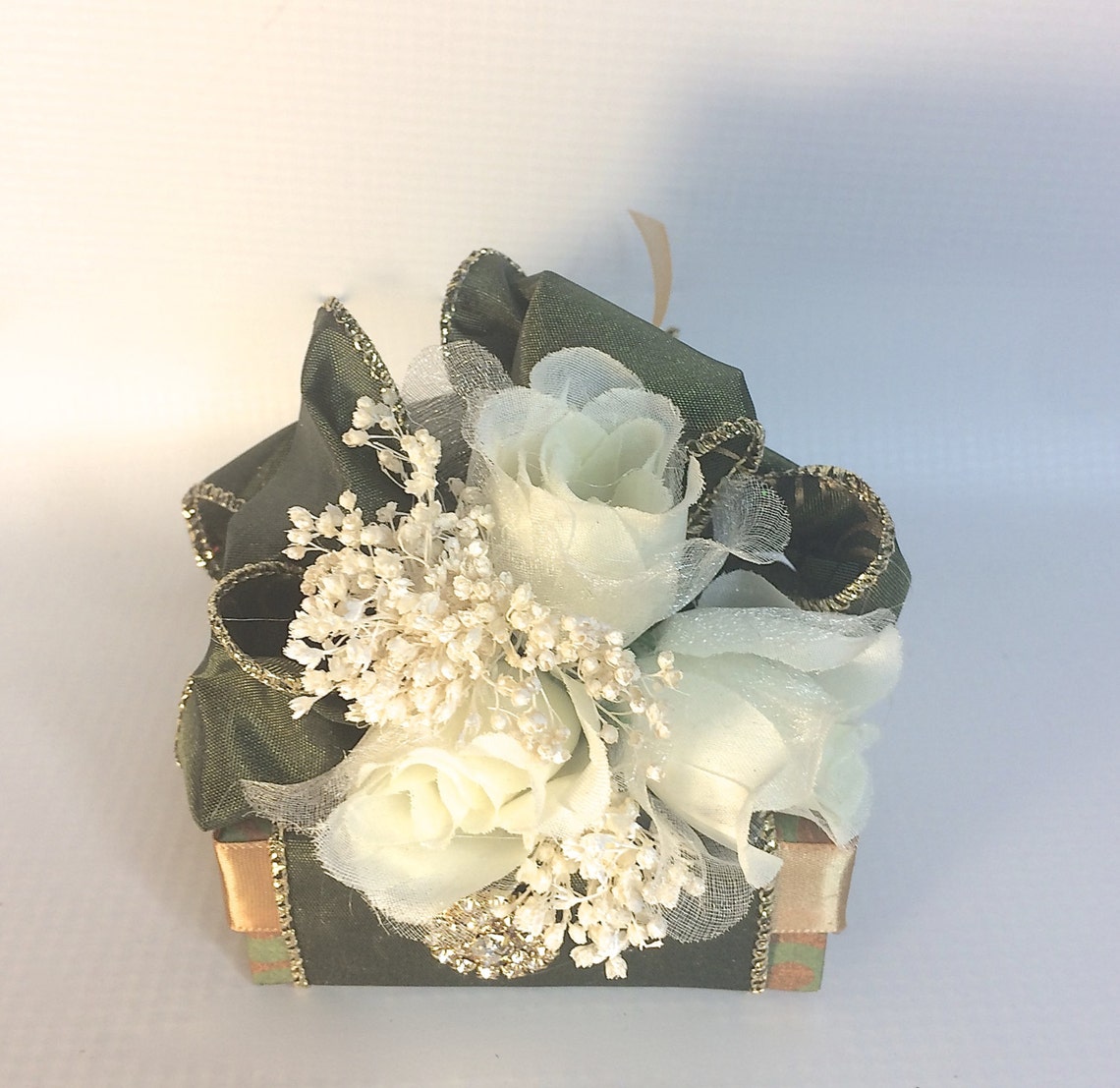 Favor Gift Box Olive Green Gold Gift Boxes Wedding Favor Box Etsy