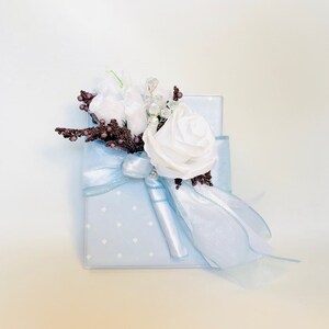 Lichtblauwe bruiloft geschenkdoos, gunsten, sieraden, cadeaubonnen, Moederdag, bruidsmeisjes, handgemaakte, decoratieve dozen