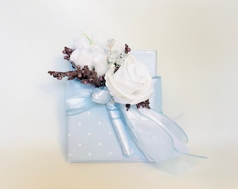 Pale Blue Wedding Gift Box, Favors, Jewelry, Gift Cards, Mothers Day, Bridesmaids, Handmade, Decorative Boxes