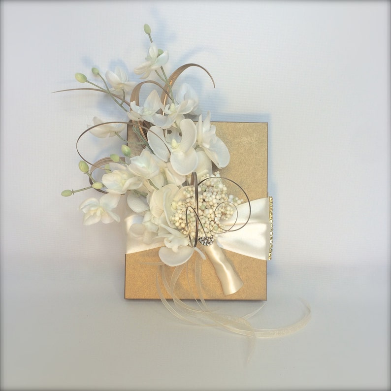 Gold and White Shabby Chic Wedding Gift Box Favors Jewelry Gift Cards Mothers Day Bridesmaids Handmade Decorative Boxes Gift Certificates image 3