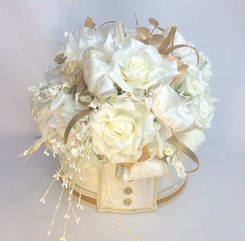 Wedding Card Box with Lock Cream Gold Wedding Card Box With Etsy