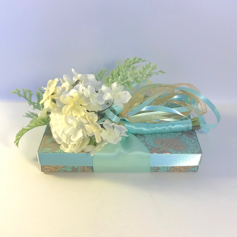 Teal n Gold Wedding Gift Box Favors Jewelry Gift Cards Etsy